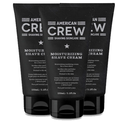 Confezione 3 Crema da barba idratante American Crew 150ml