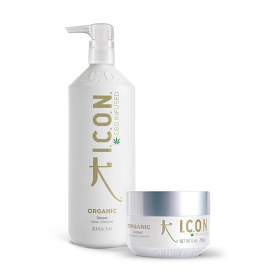 Confezione ICON Organics Shampoo 1L Shampoo 1L + Treatment 250gr